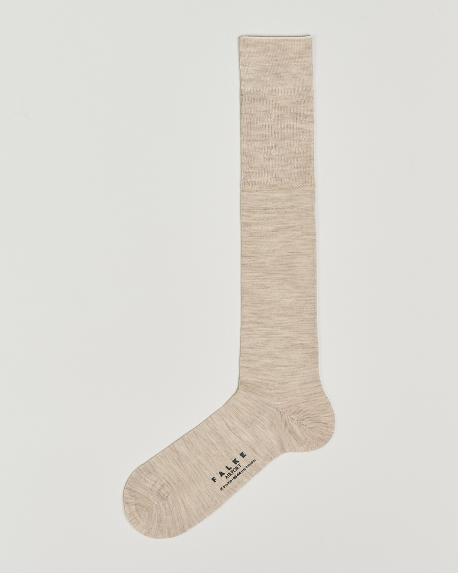 Herr | Underkläder | Falke | Airport Knee Sock Beige Melange