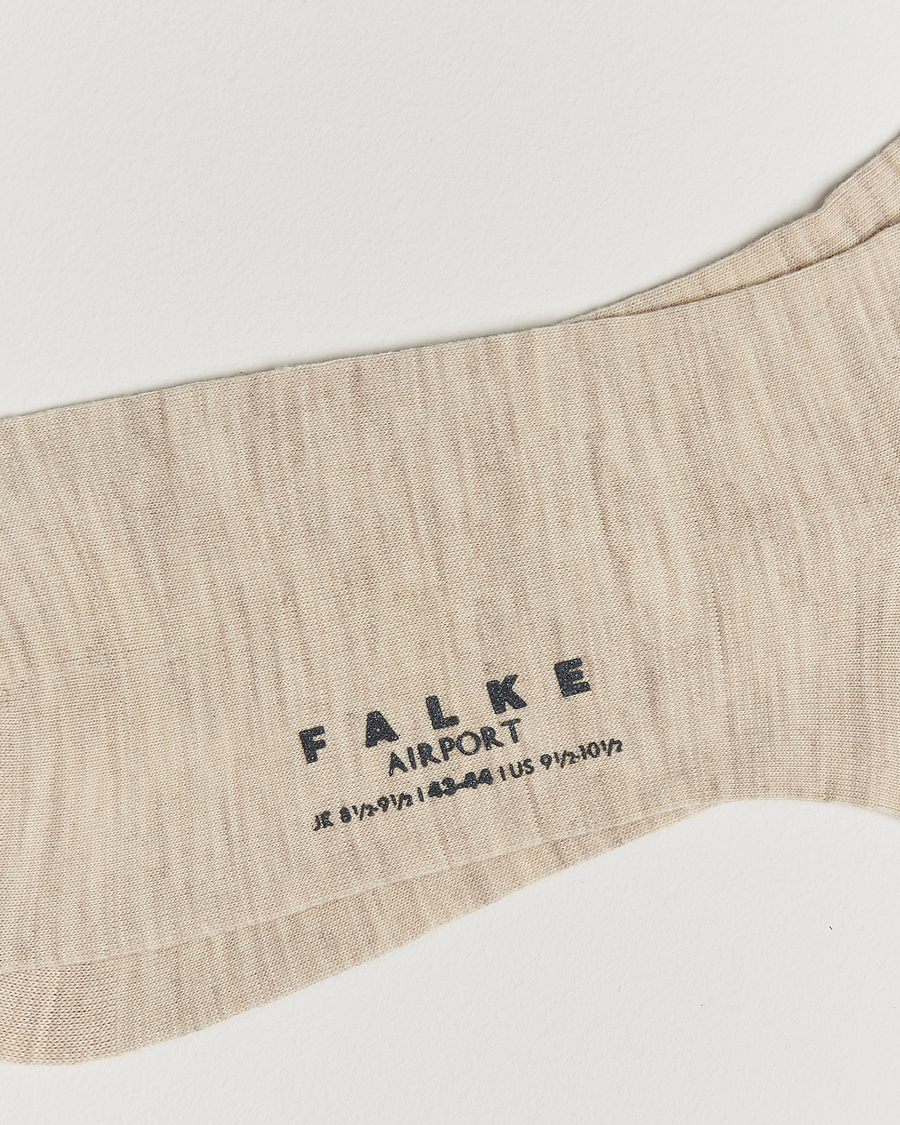 Herr | Underkläder | Falke | Airport Knee Sock Beige Melange