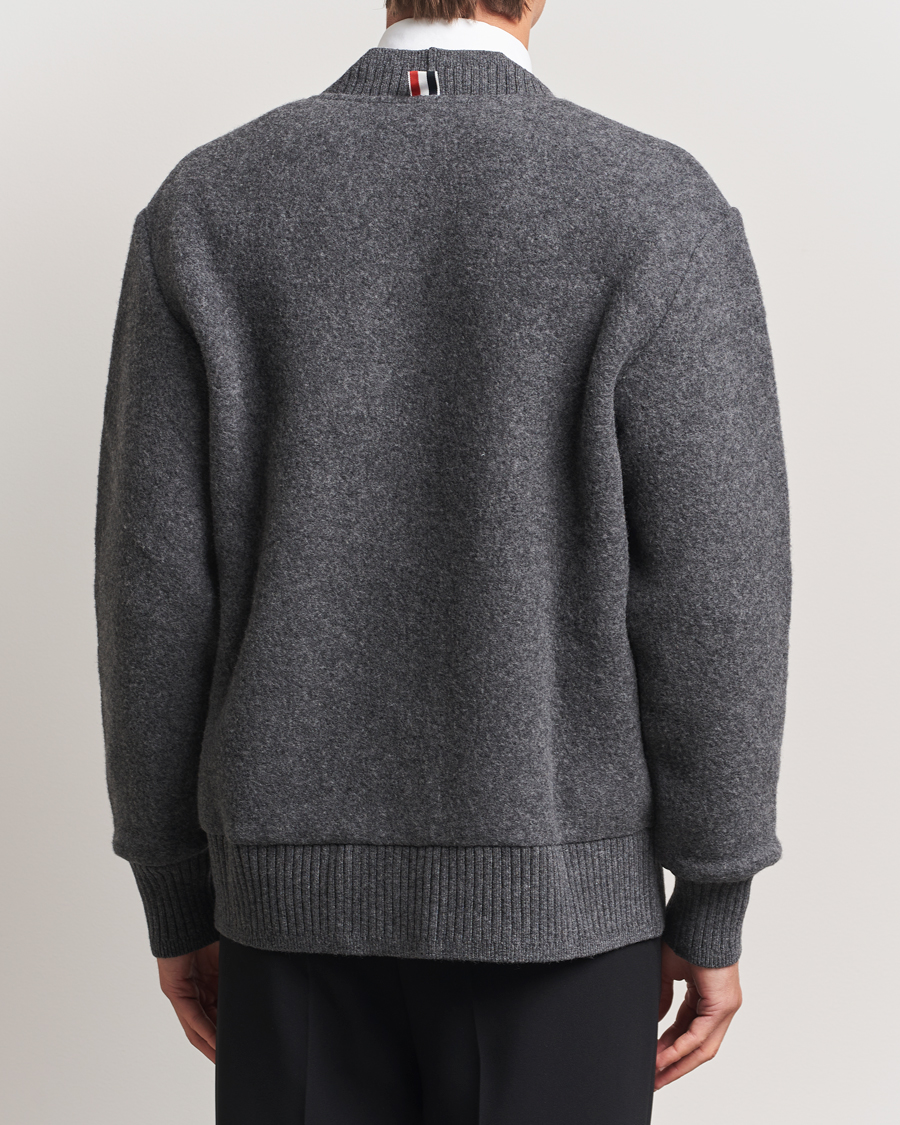 Herr | Tröjor | Thom Browne | Wool Fleece Cardigan Charcoal