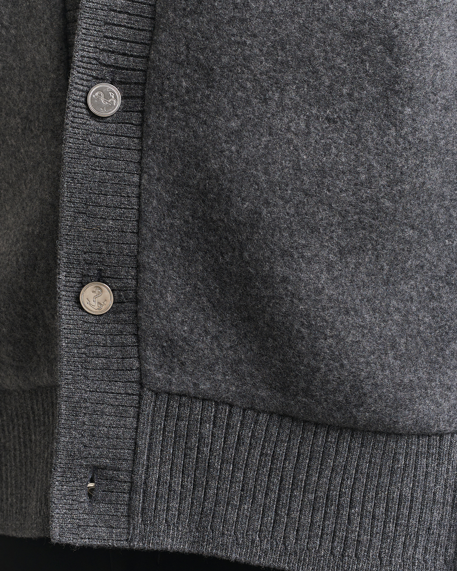 Herr | Tröjor | Thom Browne | Wool Fleece Cardigan Charcoal