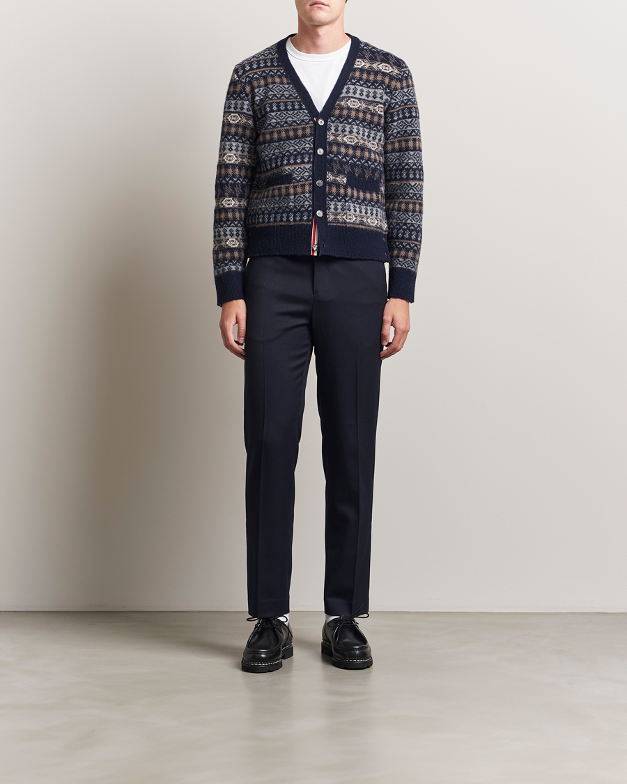 Herr | Tröjor | Thom Browne | Fairisle Jacquard Cardigan Navy