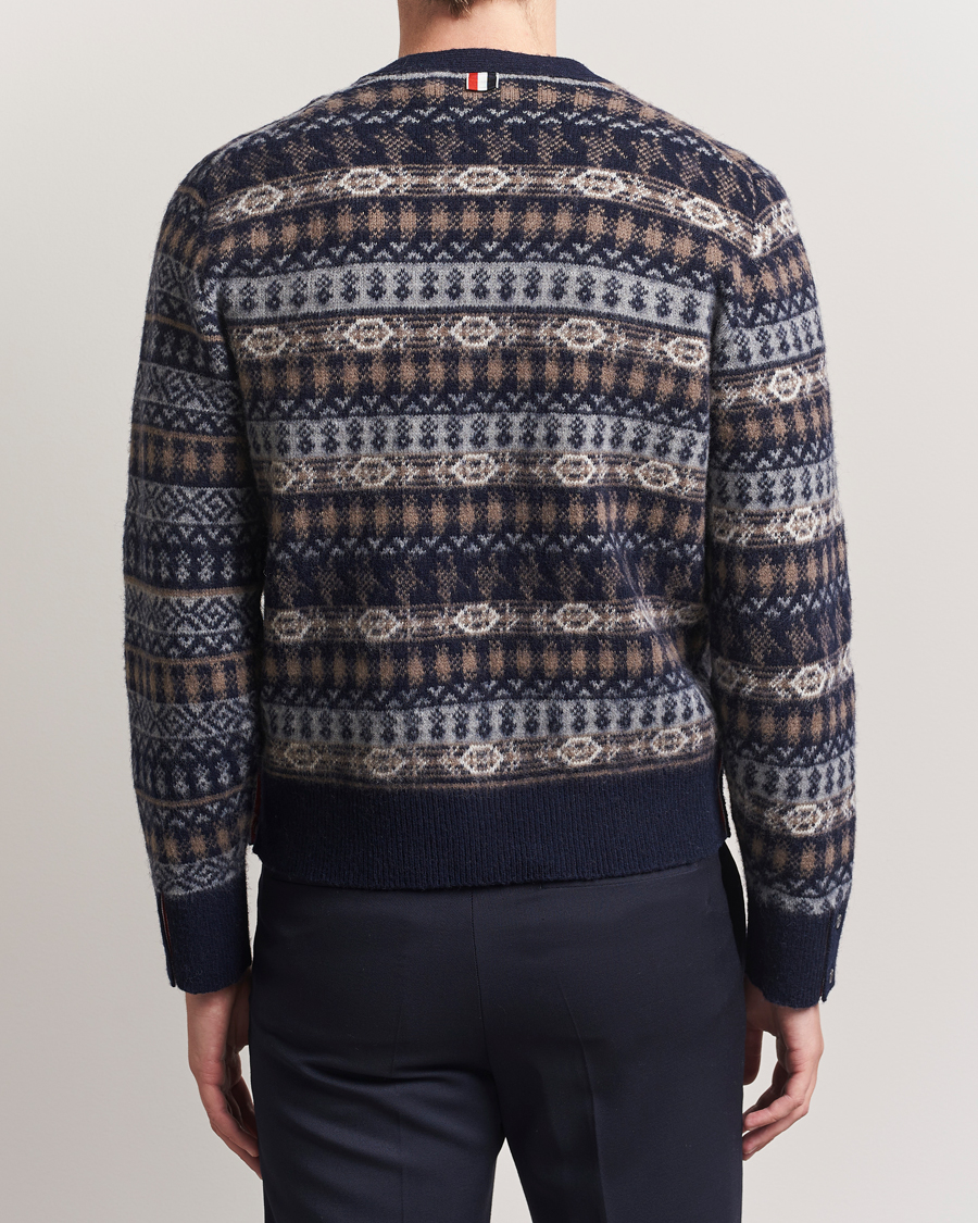 Herr | Tröjor | Thom Browne | Fairisle Jacquard Cardigan Navy