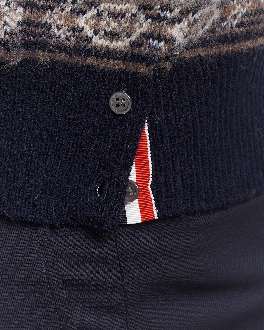 Herr | Tröjor | Thom Browne | Fairisle Jacquard Cardigan Navy