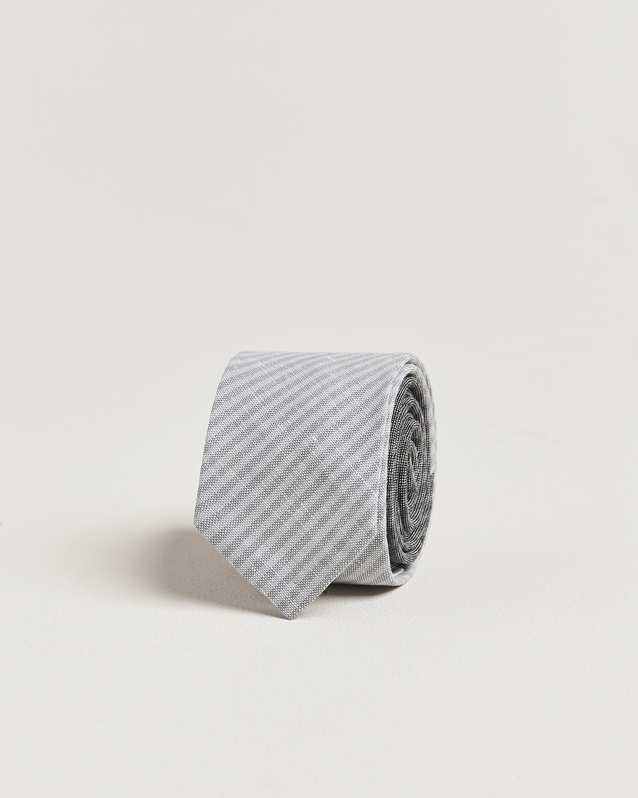 Herr | Slipsar | Thom Browne | Uni Stripe Tie Light Grey