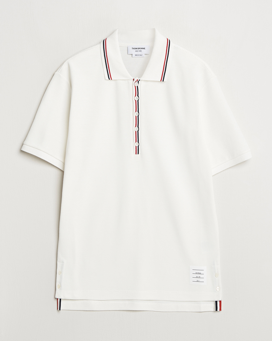 Herr | Pikéer | Thom Browne | Waffle Cotton Polo Natural White