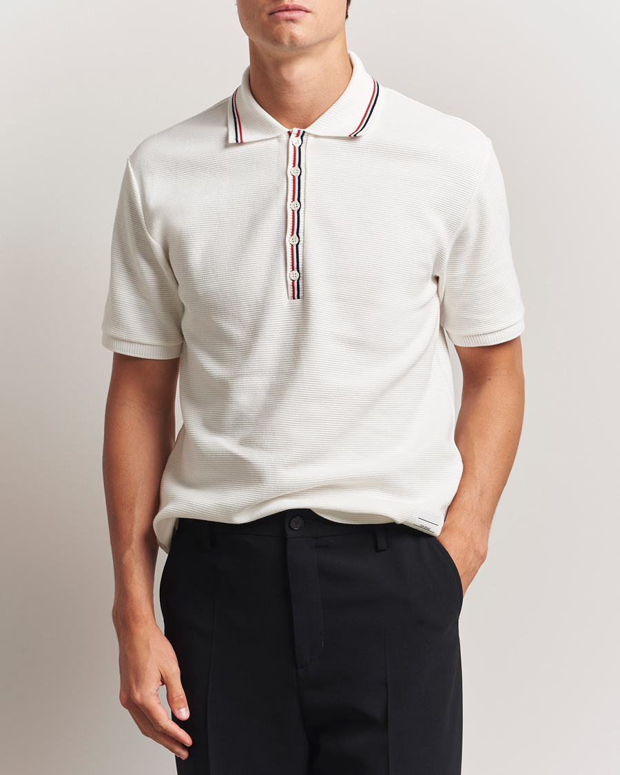 Herr | Pikéer | Thom Browne | Waffle Cotton Polo Natural White
