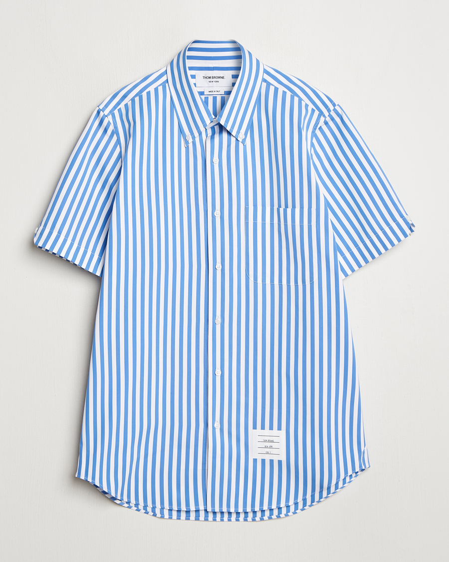 Herr | Skjortor | Thom Browne | Short Sleeve Button Down Shirt Medium Blue