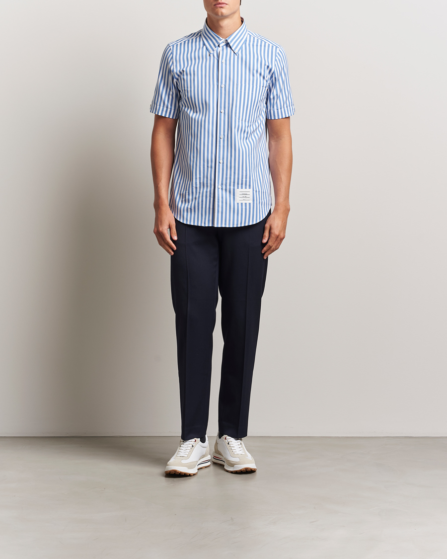 Herr | Skjortor | Thom Browne | Short Sleeve Button Down Shirt Medium Blue