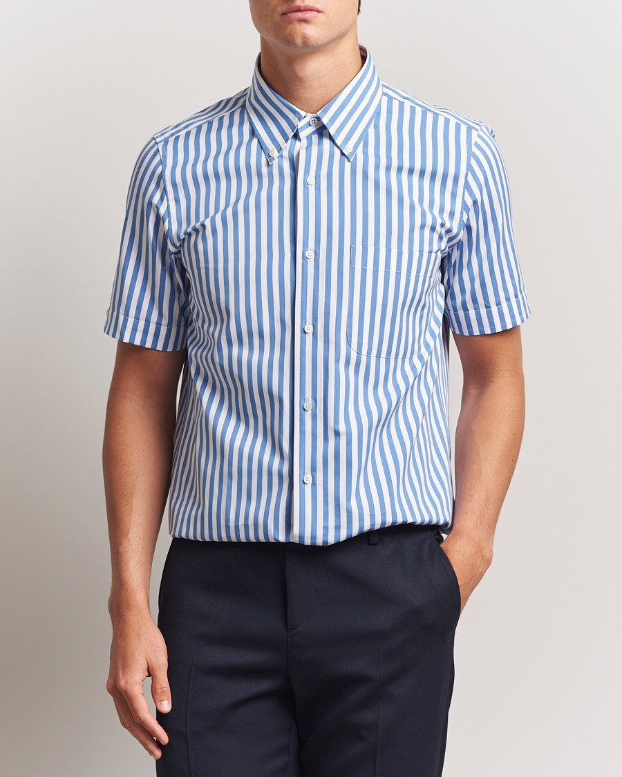 Herr | Skjortor | Thom Browne | Short Sleeve Button Down Shirt Medium Blue