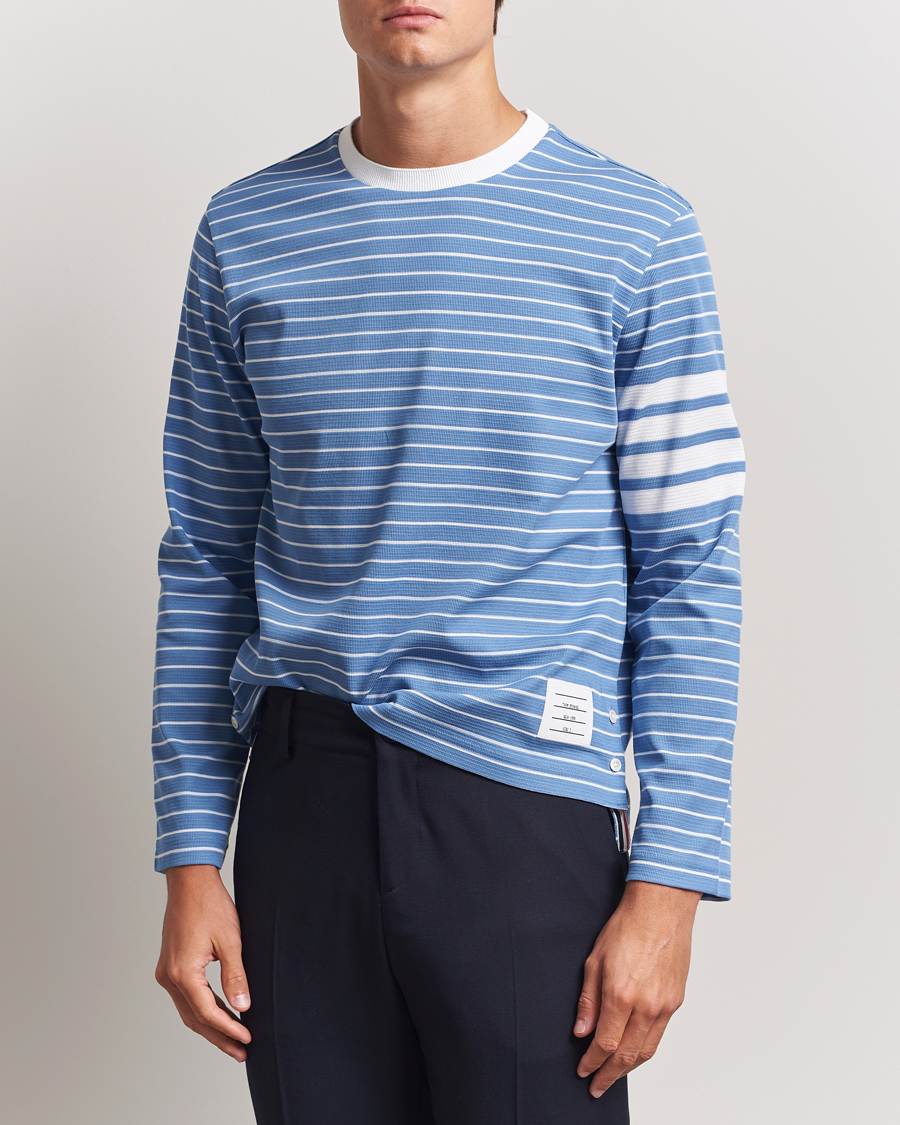 Herr | T-Shirts | Thom Browne | Long Sleeve T-Shirt Blue/White