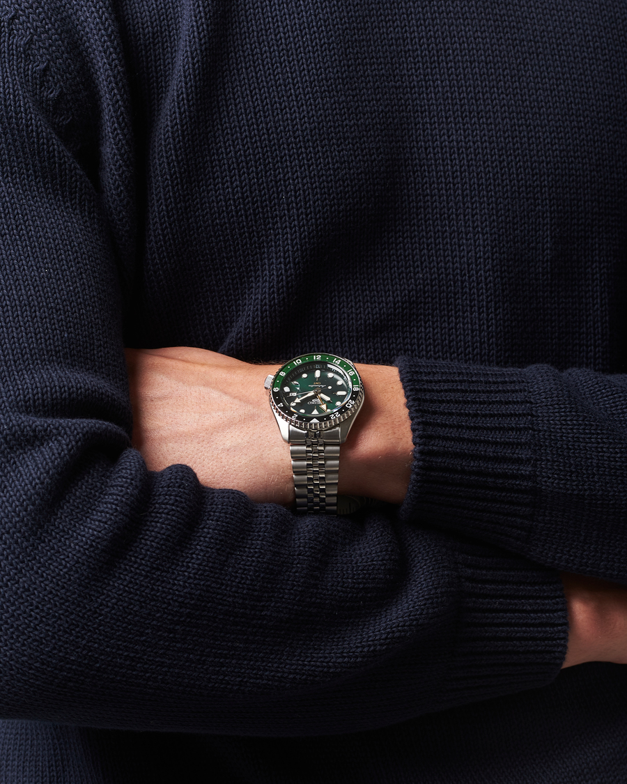 Herr | Seiko 5 Sports Automatic GMT Diver Steel 42mm Green Dial | Seiko | 5 Sports Automatic GMT Diver Steel 42mm Green Dial