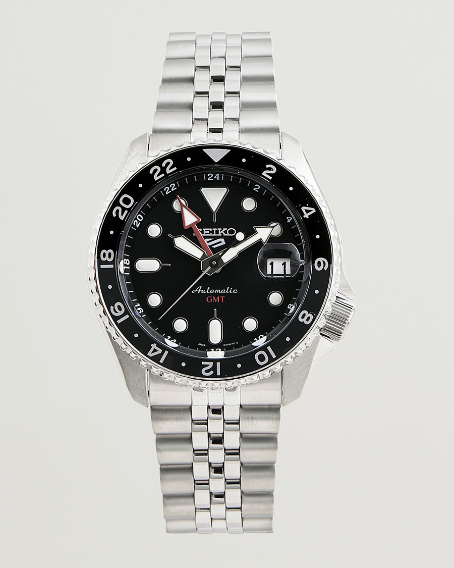 Herr | Seiko 5 Sports Automatic GMT Diver Steel 42mm Black Dial | Seiko | 5 Sports Automatic GMT Diver Steel 42mm Black Dial
