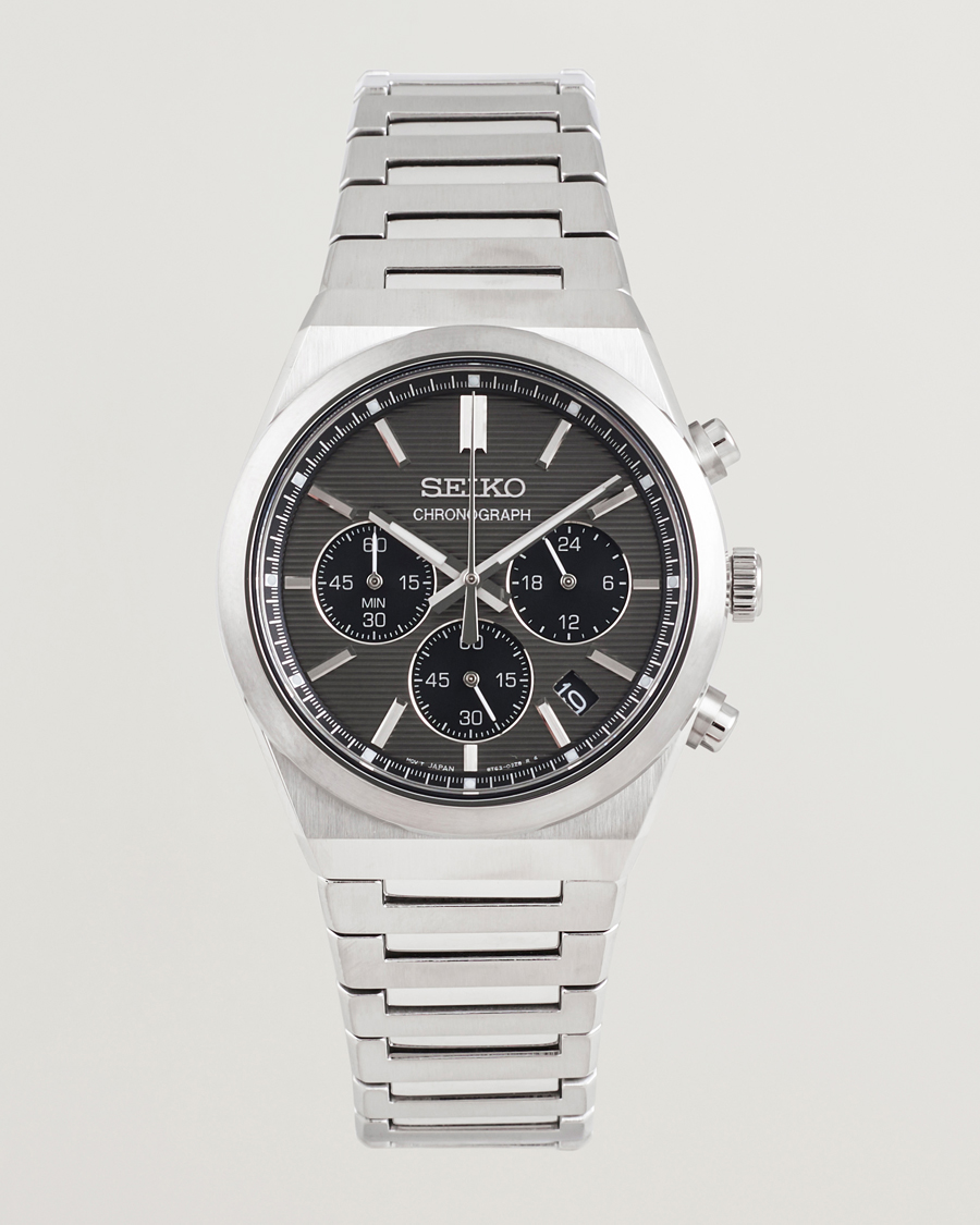 Herr | Seiko Quartz Chronograph Steel 40mm Grey Dial | Seiko | Quartz Chronograph Steel 40mm Grey Dial