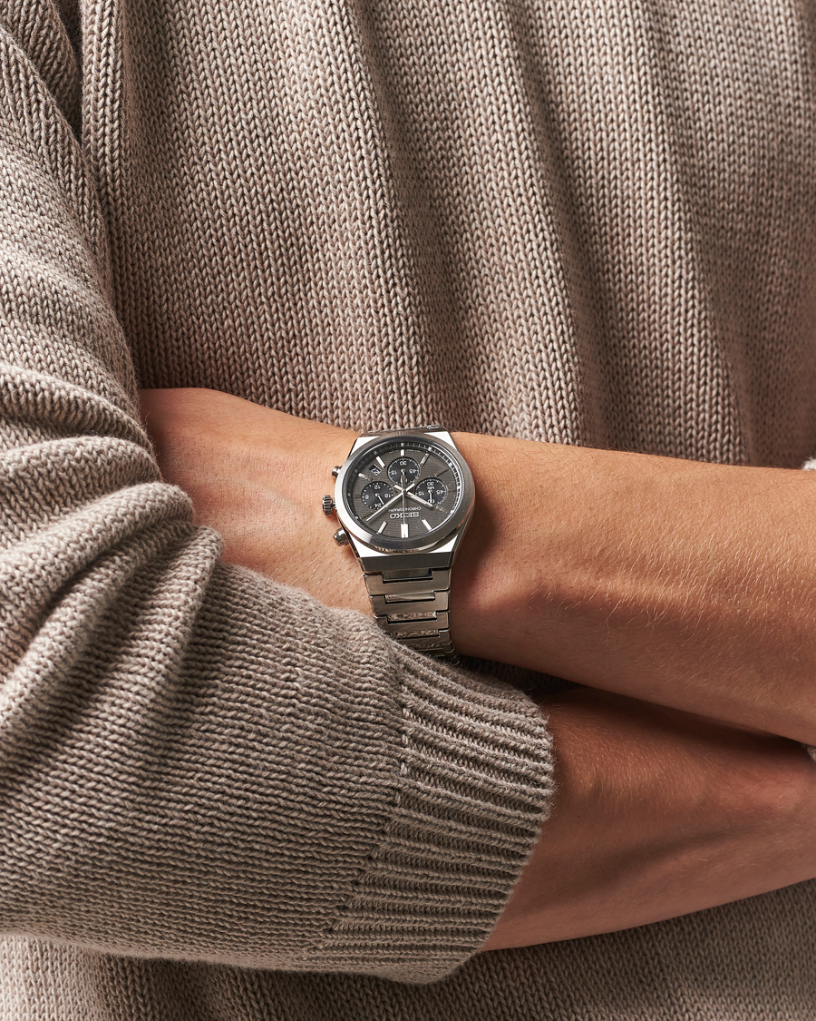 Herr | Seiko Quartz Chronograph Steel 40mm Grey Dial | Seiko | Quartz Chronograph Steel 40mm Grey Dial