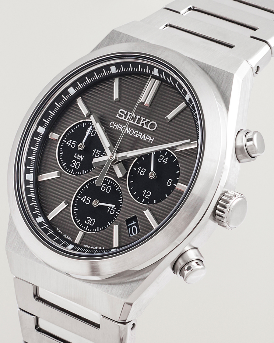 Herr | Seiko Quartz Chronograph Steel 40mm Grey Dial | Seiko | Quartz Chronograph Steel 40mm Grey Dial