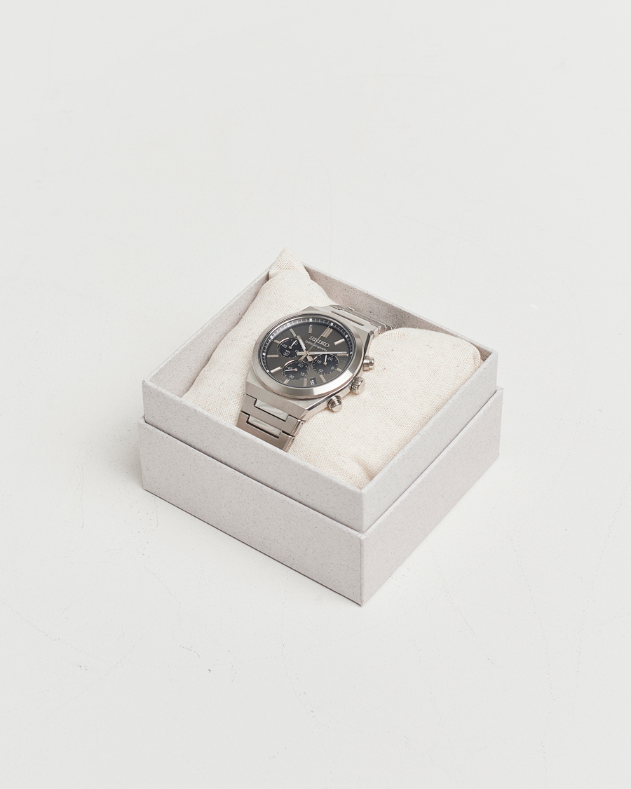 Herr | Seiko Quartz Chronograph Steel 40mm Grey Dial | Seiko | Quartz Chronograph Steel 40mm Grey Dial