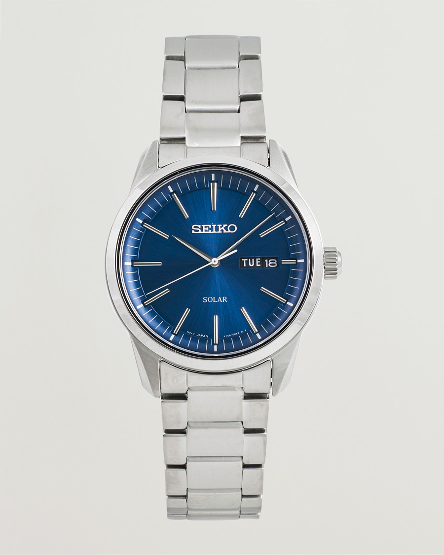 Herr | Seiko Solar Steel 40mm Blue Dial | Seiko | Solar Steel 40mm Blue Dial