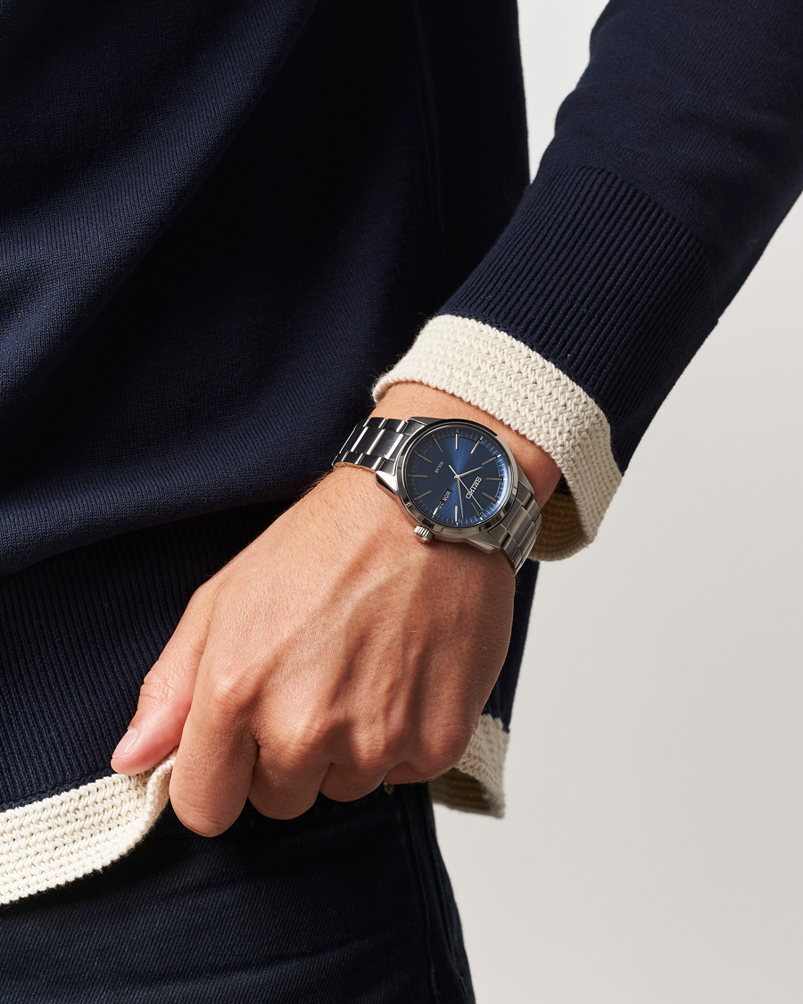 Herr | Seiko Solar Steel 40mm Blue Dial | Seiko | Solar Steel 40mm Blue Dial