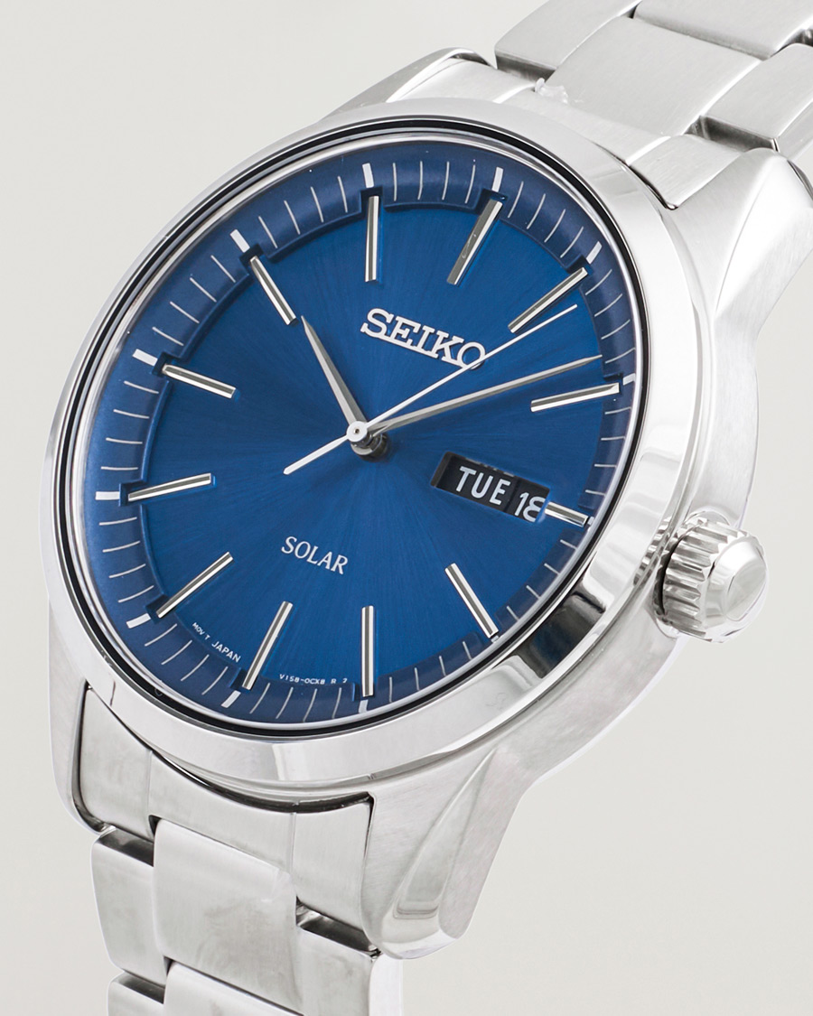 Herr | Seiko Solar Steel 40mm Blue Dial | Seiko | Solar Steel 40mm Blue Dial