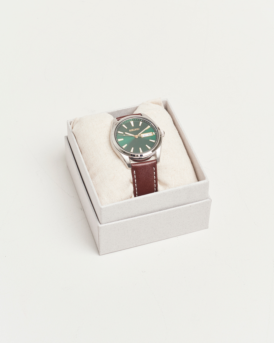 Herr | Seiko Quartz Leather 40mm Green Dial | Seiko | Quartz Leather 40mm Green Dial