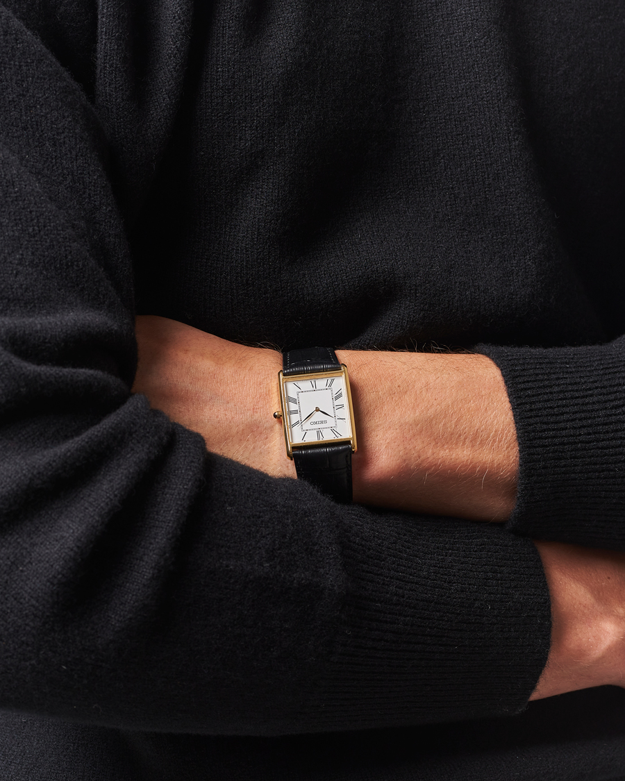 Herr | Seiko Quartz Gold Leather 28mm White Dial | Seiko | Quartz Gold Leather 28mm White Dial