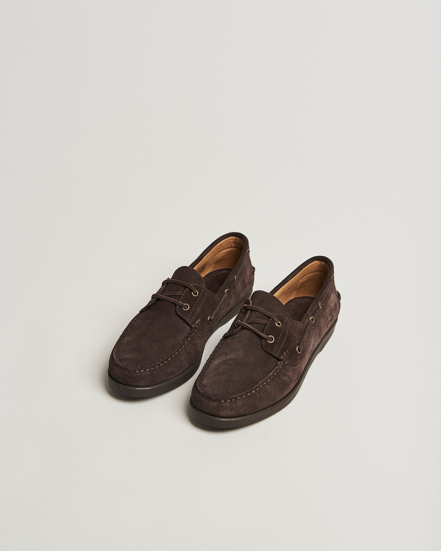 Herr | Seglarskor | Oscar Jacobson | Deck Shoe Suede Chocolate Brown