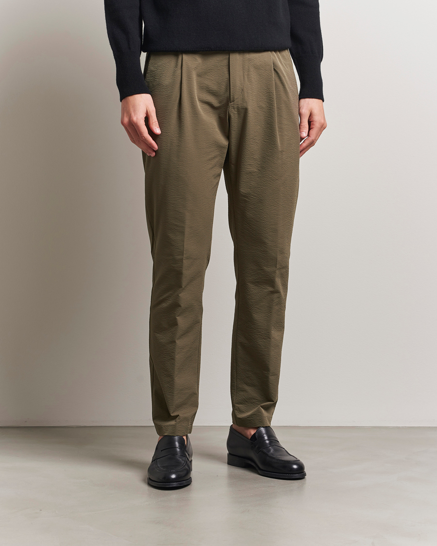 Herr | Byxor | Herno | Seersucker Drawstring Pants Verde Green