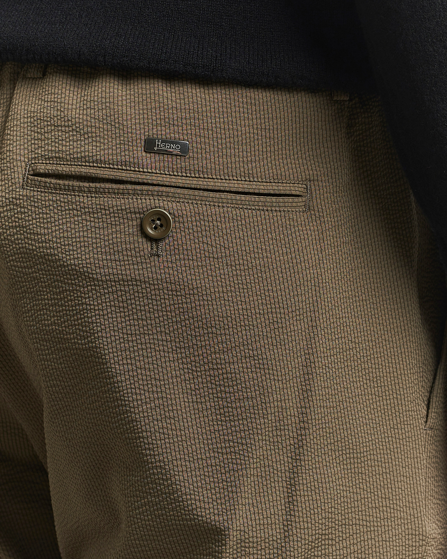 Herr | Byxor | Herno | Seersucker Drawstring Pants Verde Green