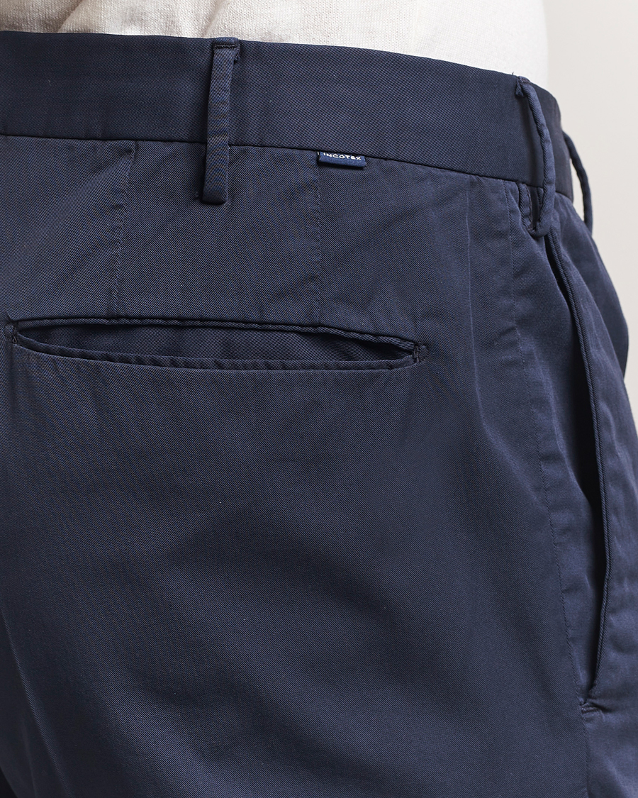 Herr | Byxor | Incotex | Slim Fit Garment Dyed Cotton Chinos Navy