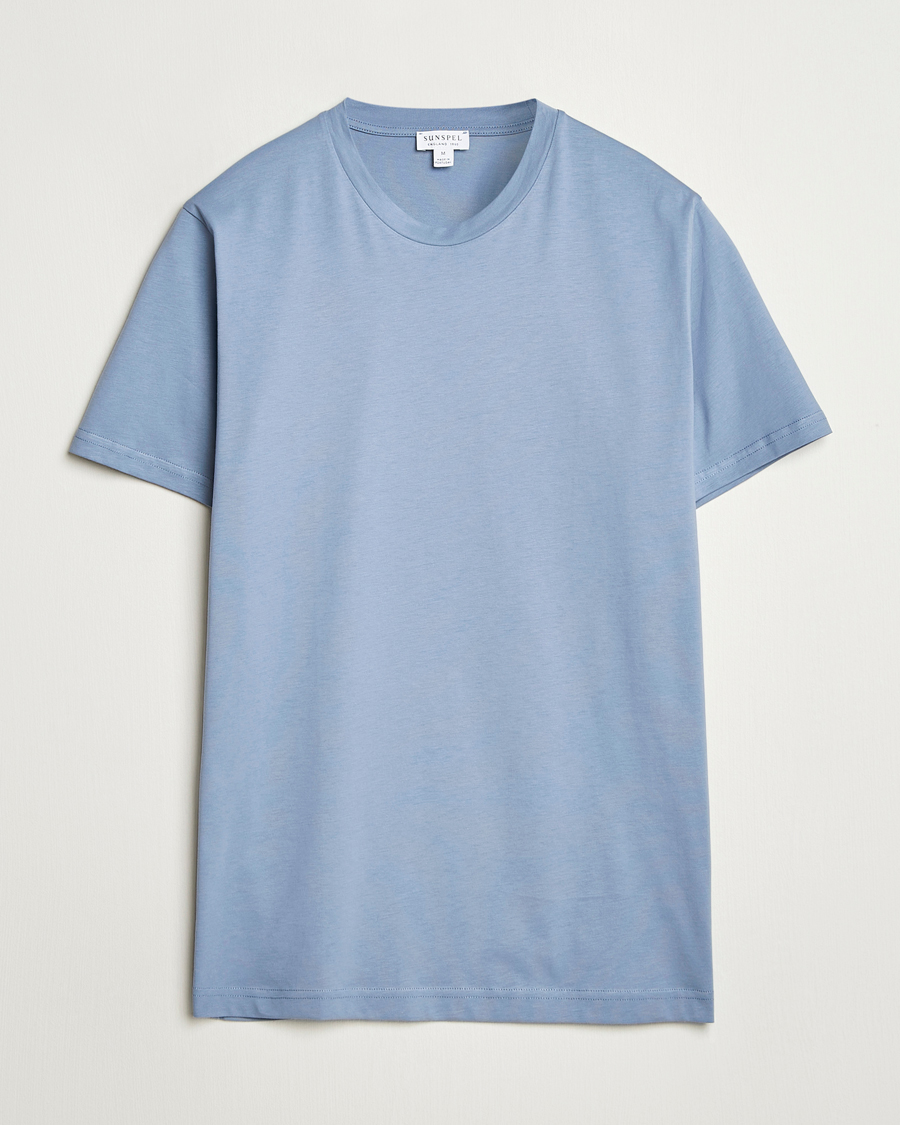 Herr | T-Shirts | Sunspel | Riviera Midweight T-Shirt Vintage Blue