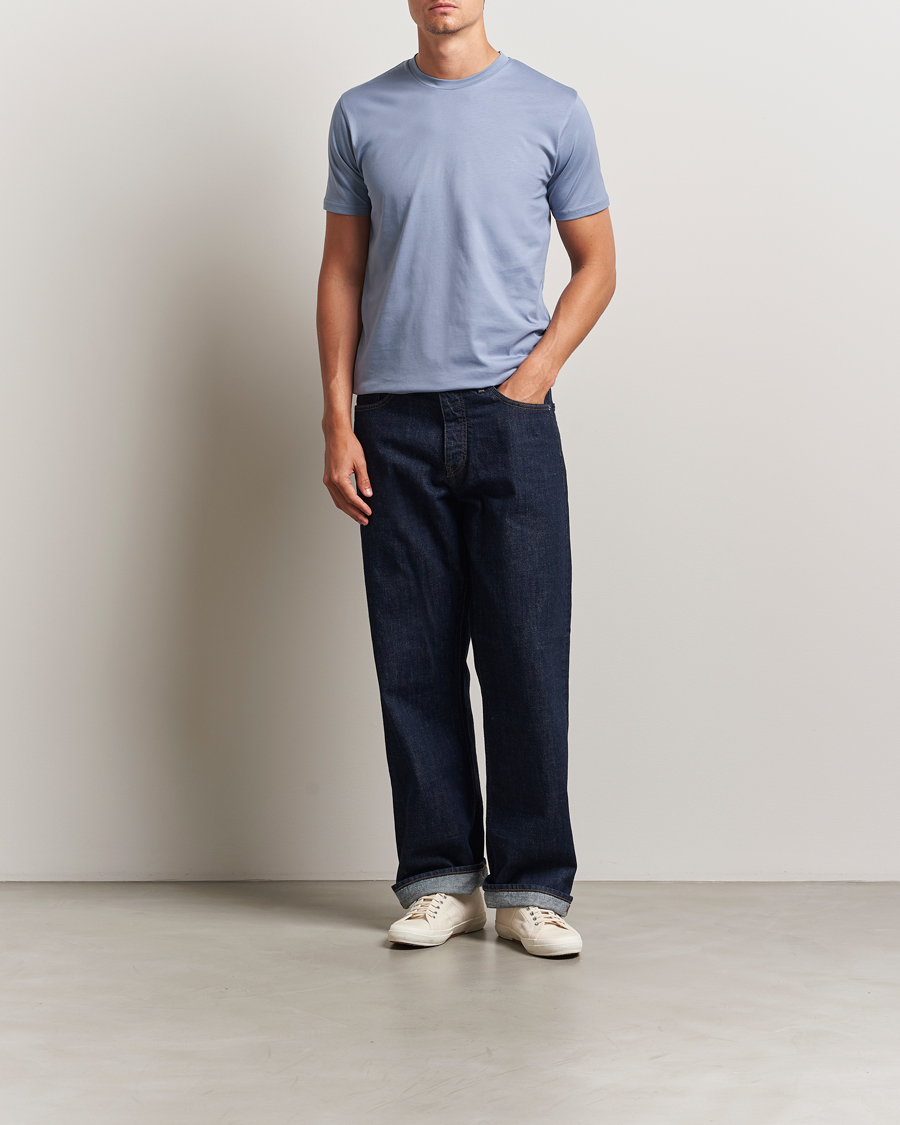 Herr | T-Shirts | Sunspel | Riviera Midweight T-Shirt Vintage Blue