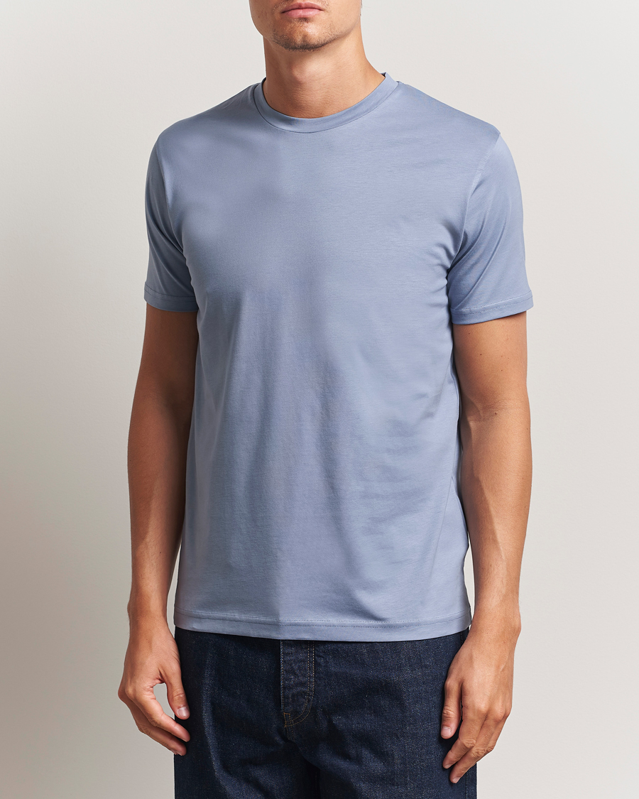 Herr | T-Shirts | Sunspel | Riviera Midweight T-Shirt Vintage Blue