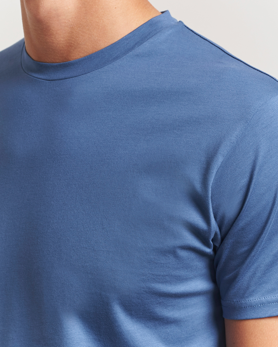 Herr | T-Shirts | Sunspel | Riviera Midweight T-Shirt Soft Denim