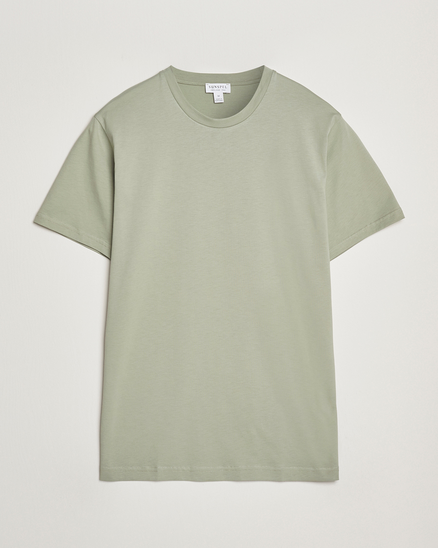 Herr | T-Shirts | Sunspel | Riviera Midweight T-Shirt Pastel Green