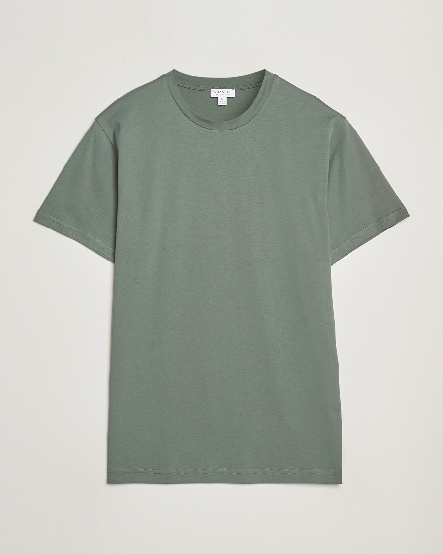 Herr | T-Shirts | Sunspel | Riviera Midweight T-Shirt Dusk Green