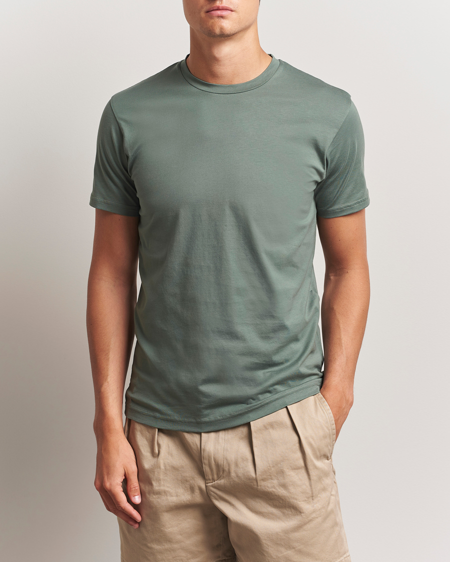 Herr | T-Shirts | Sunspel | Riviera Midweight T-Shirt Dusk Green