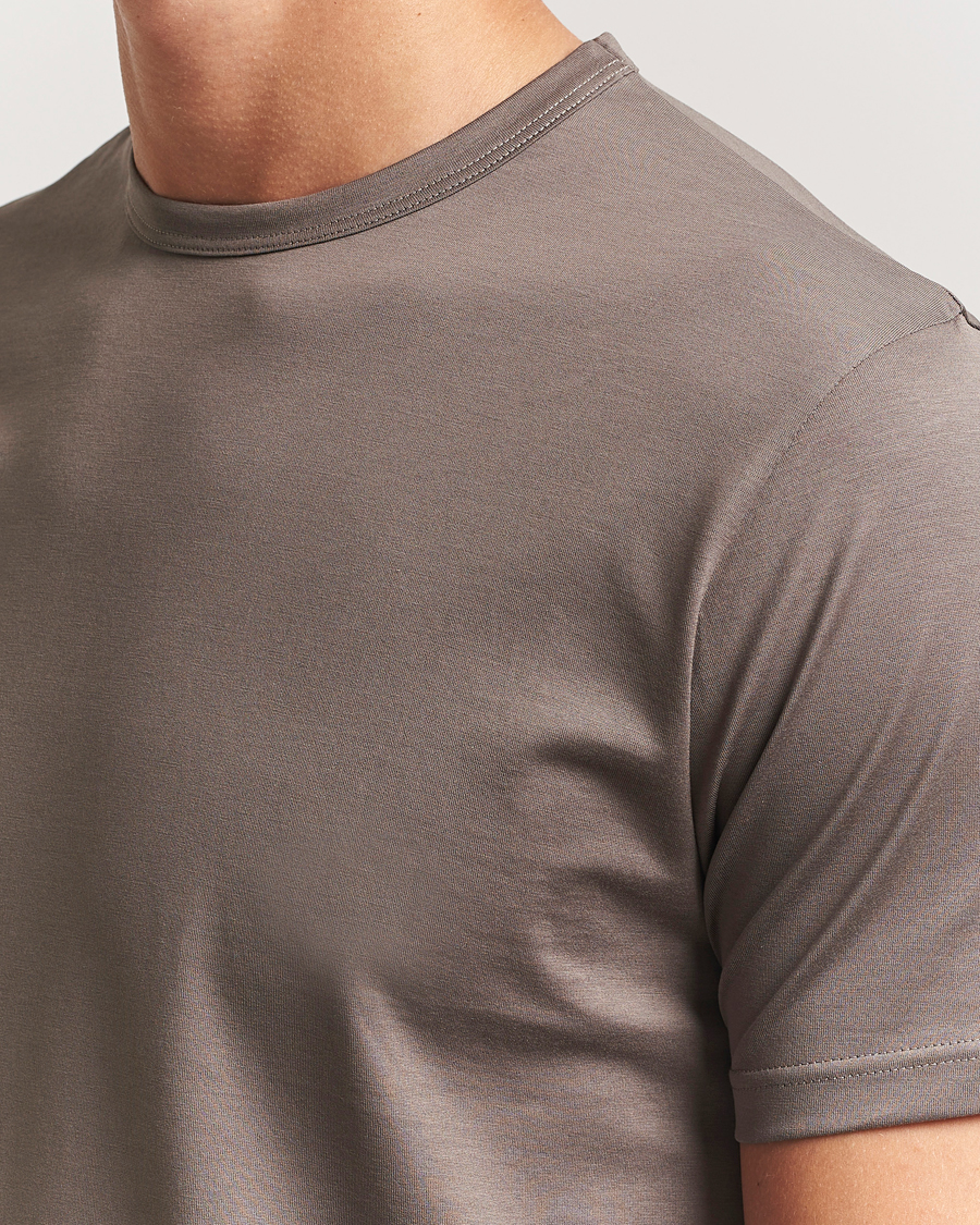 Herr | T-Shirts | Sunspel | Crew Neck Q82 Cotton T-Shirt Walnut