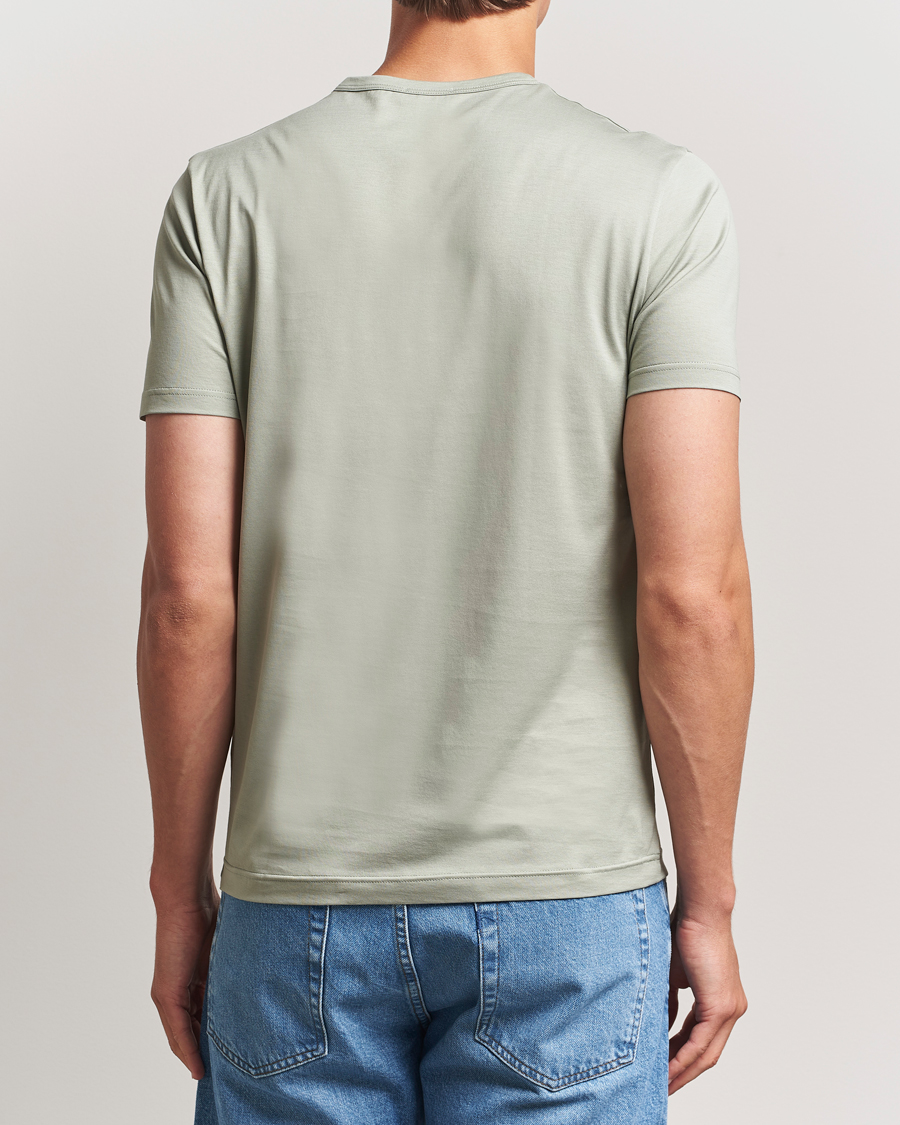Herr | T-Shirts | Sunspel | Crew Neck Q82 Cotton T-Shirt Pastel Green
