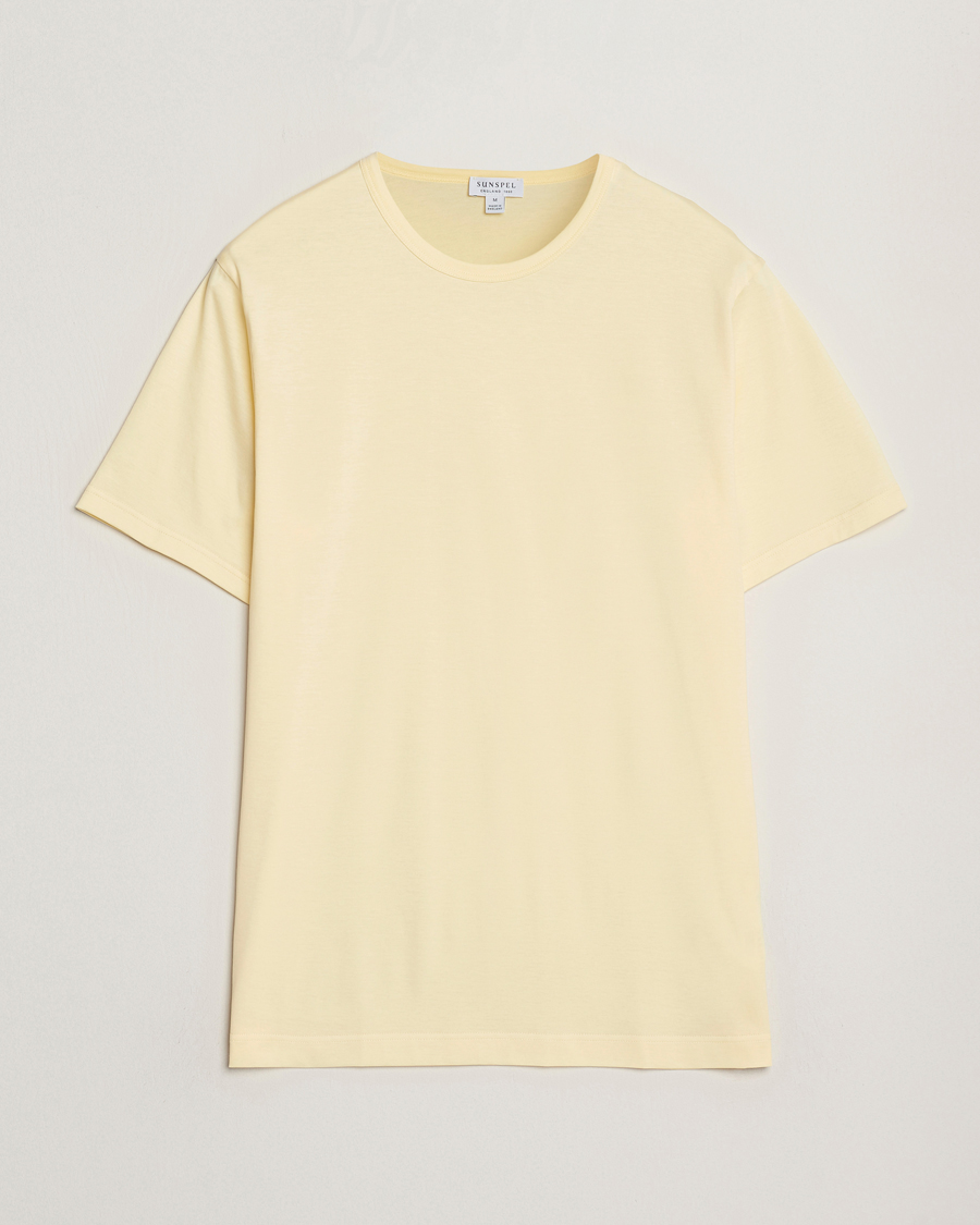 Herr | T-Shirts | Sunspel | Crew Neck Q82 Cotton T-Shirt Buttermilk