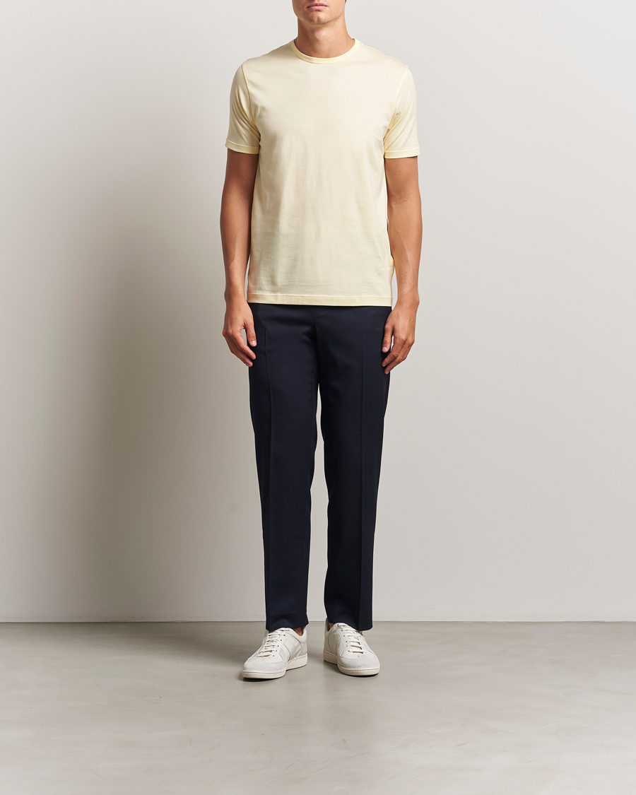 Herr | T-Shirts | Sunspel | Crew Neck Q82 Cotton T-Shirt Buttermilk