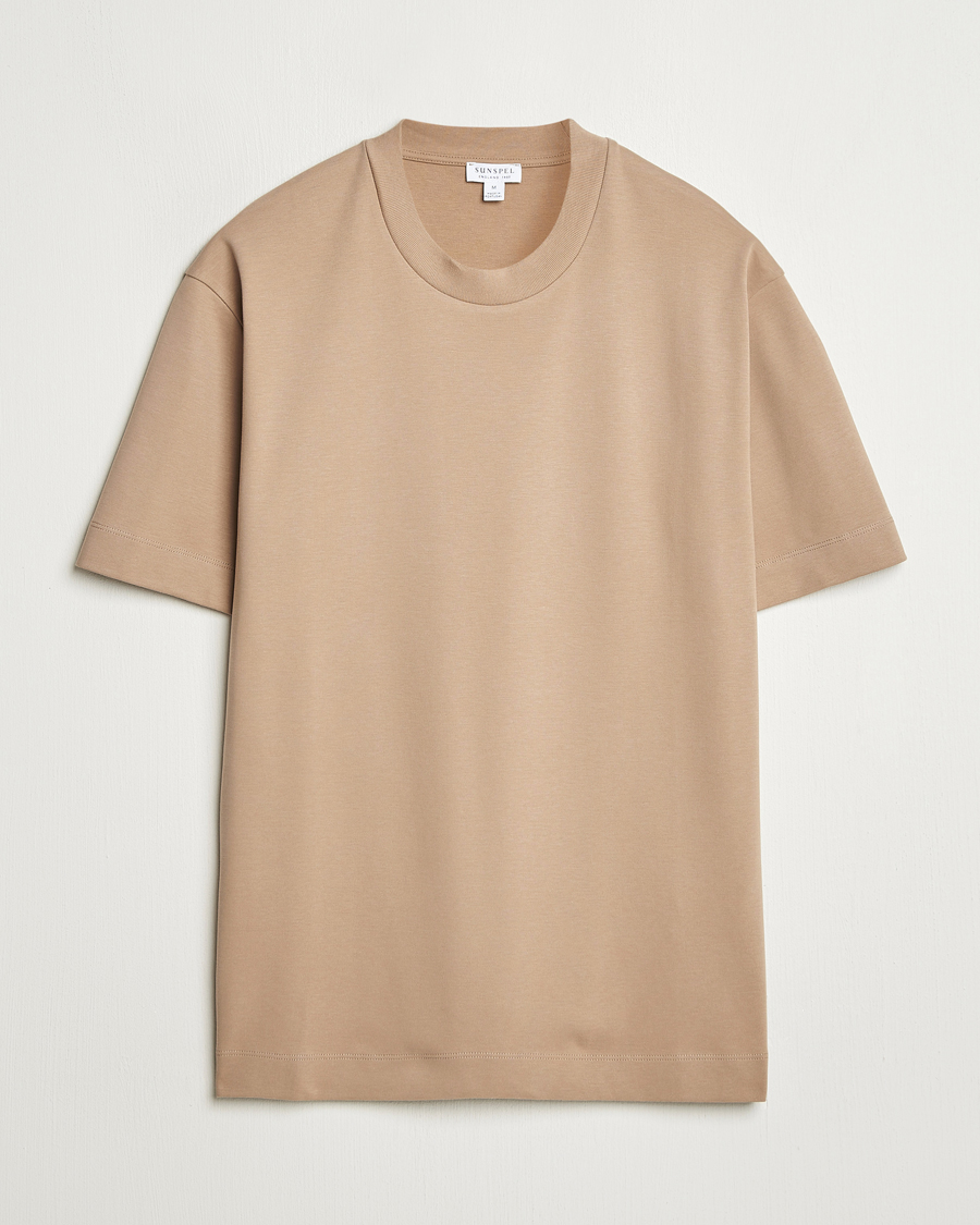 Herr | T-Shirts | Sunspel | Heavy Weight Supima Cotton T-Shirt Dune