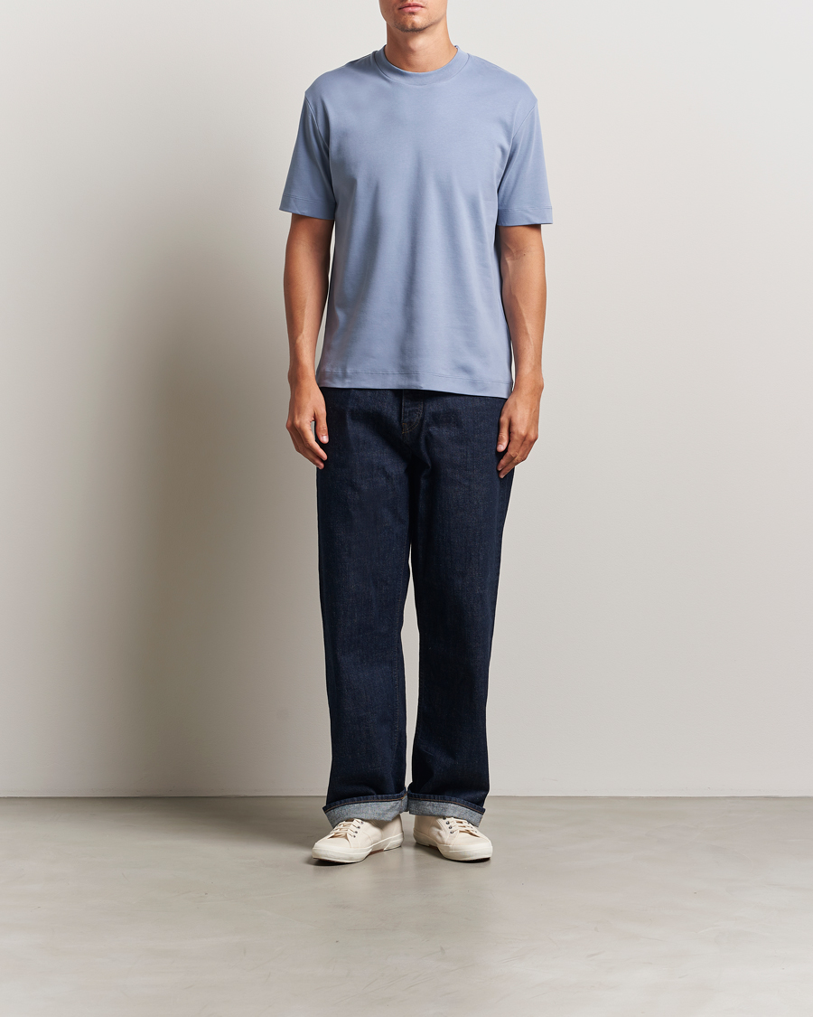 Herr | T-Shirts | Sunspel | Heavy Weight Supima Cotton T-Shirt Vintage Blue