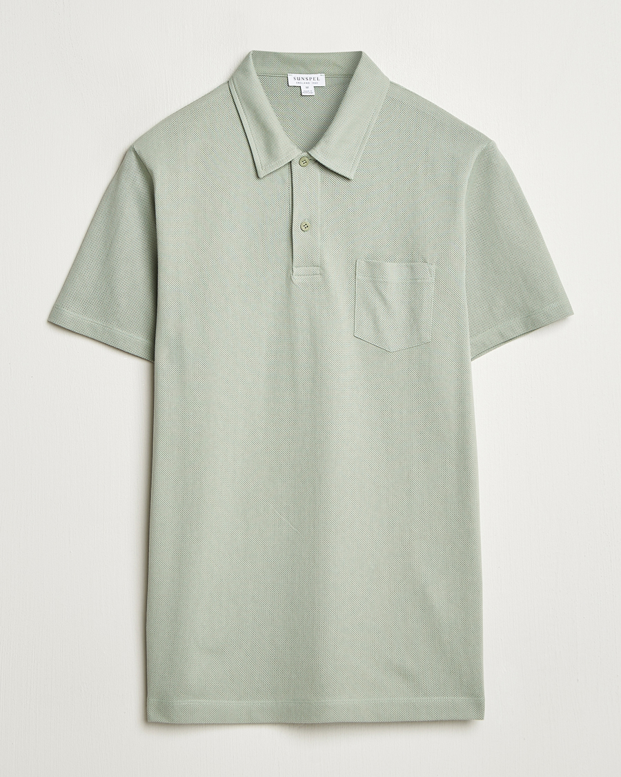 Herr | Pikéer | Sunspel | Riviera Polo Shirt Pastel Green