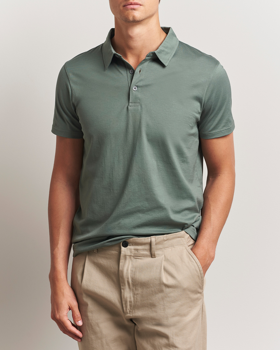 Herr | Pikéer | Sunspel | Cotton Jersey Polo Dusk Green
