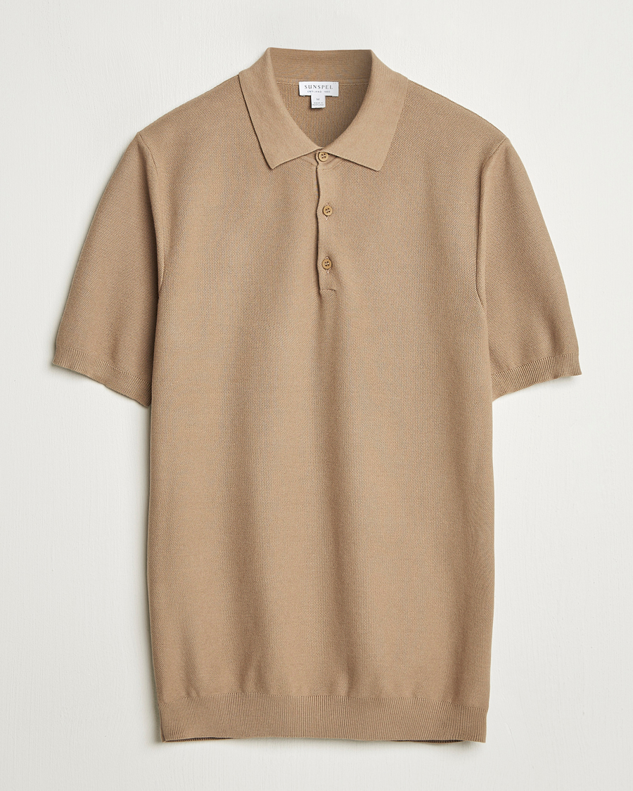 Herr | Pikéer | Sunspel | Fine Texture Polo Dune