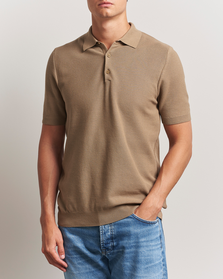 Herr | Pikéer | Sunspel | Fine Texture Polo Dune