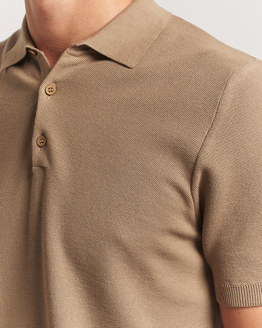 Herr | Pikéer | Sunspel | Fine Texture Polo Dune