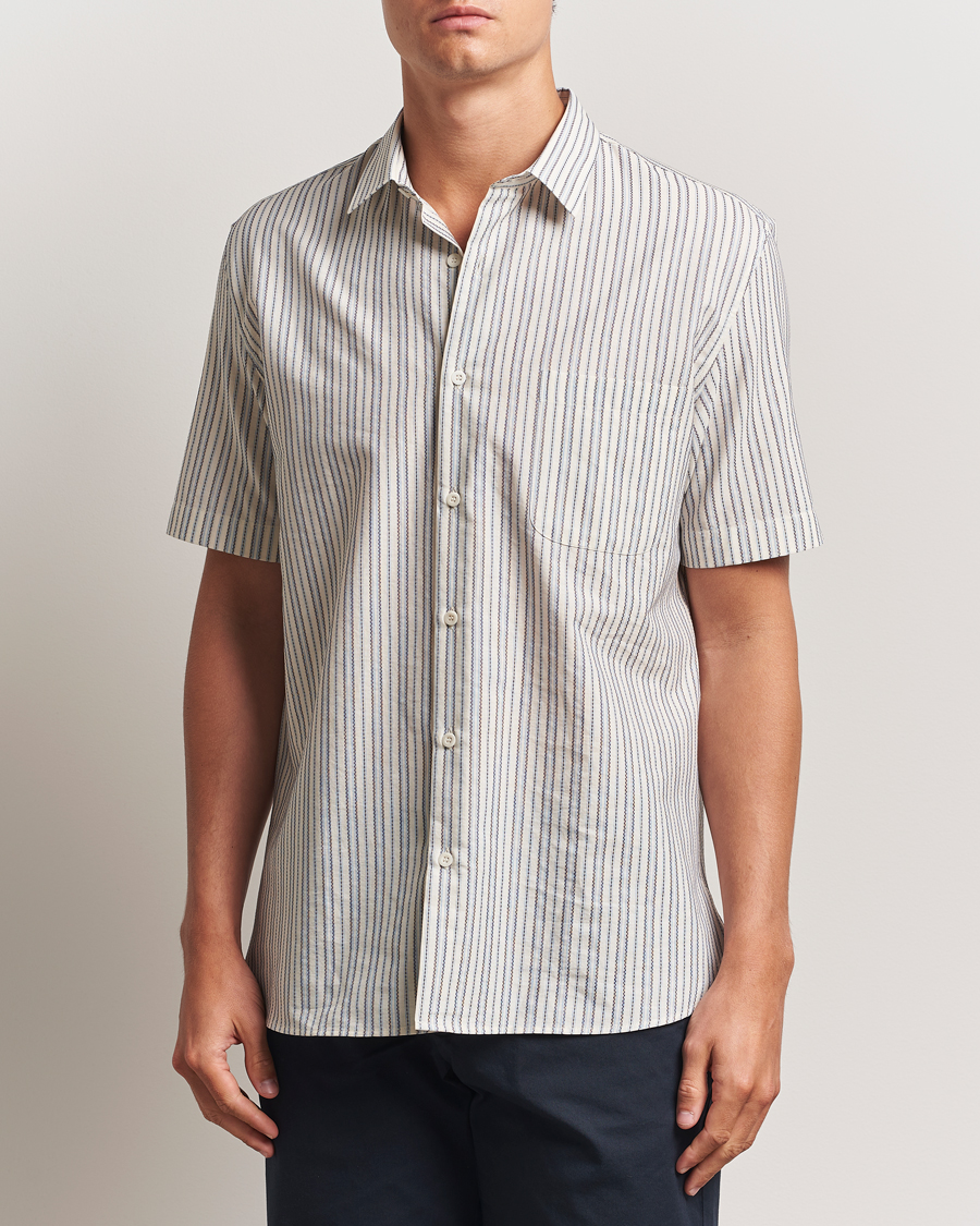 Herr | Skjortor | Sunspel | Vintage Stripe Shirt Ecru/Denim