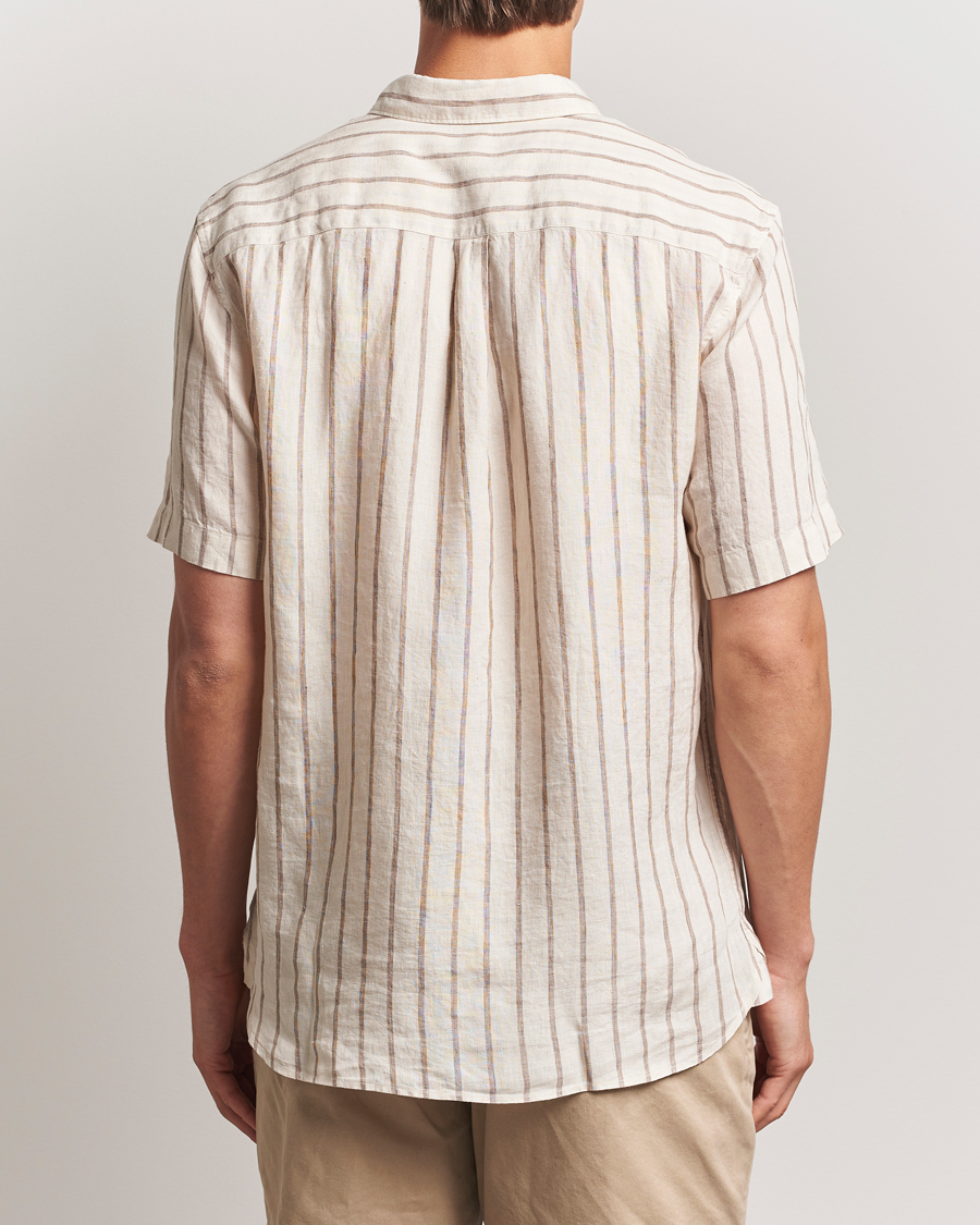 Herr | Skjortor | Sunspel | Linen Short Sleeve Shirt Ecru/Dune