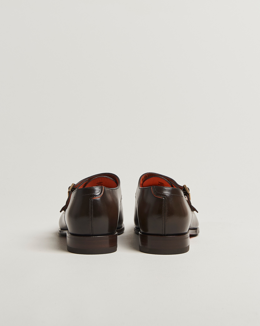 Herr | Munkskor | Santoni | Adrian Double Monk Dark Brown Calf